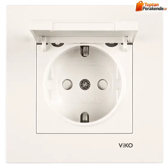 Viko Karre/Meridian Krem Kapaklı Topraklı Priz Çocuk Koruma Mekanizma (Çerçeve Hariç) - 90967212